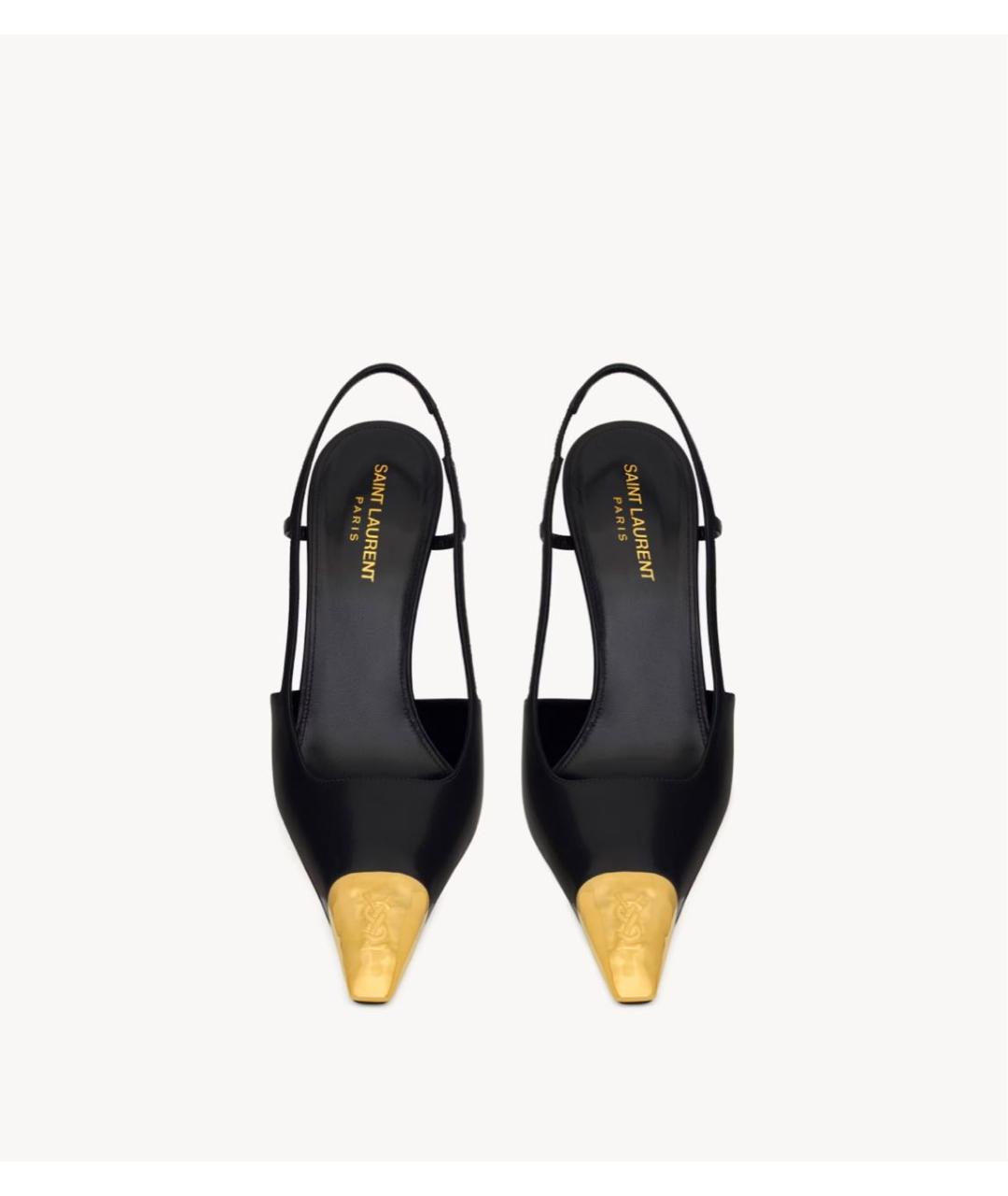 SAINT LAURENT Черные кожаные туфли, фото 2