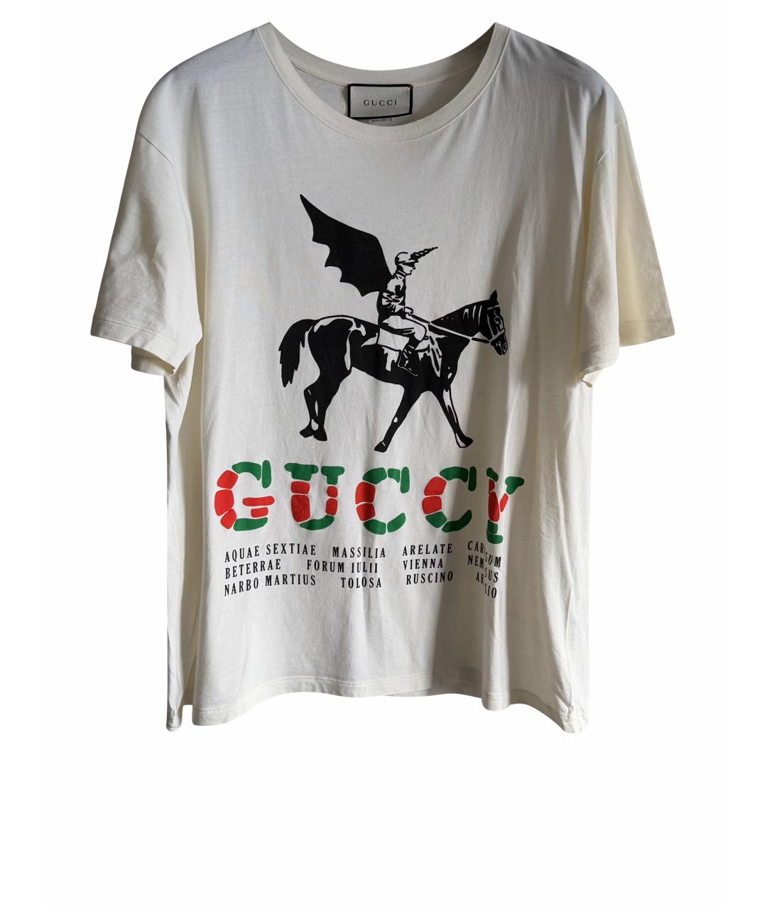 GUCCI Бежевая хлопковая футболка, фото 1