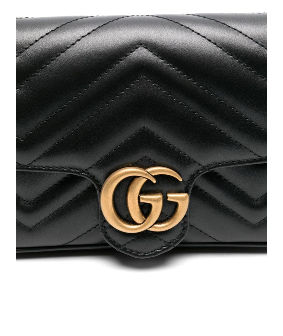GUCCI Черная кожаная сумка через плечо, фото 4