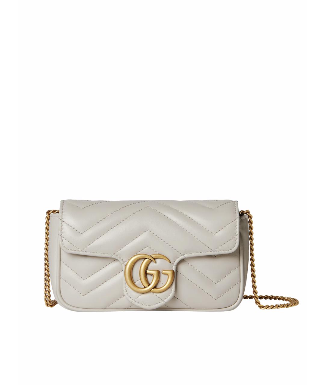 GUCCI Бежевая кожаная сумка через плечо, фото 1