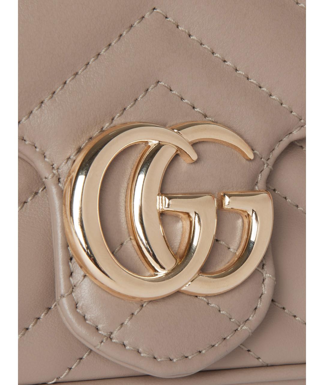 GUCCI Бежевая кожаная сумка через плечо, фото 5