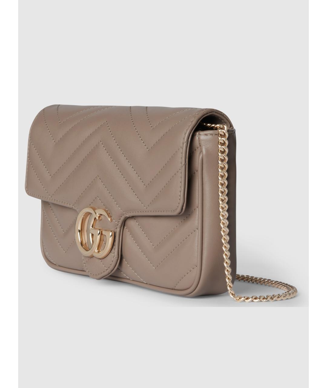 GUCCI Бежевая кожаная сумка через плечо, фото 4
