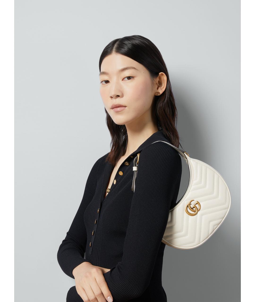 GUCCI Бежевая кожаная сумка через плечо, фото 2