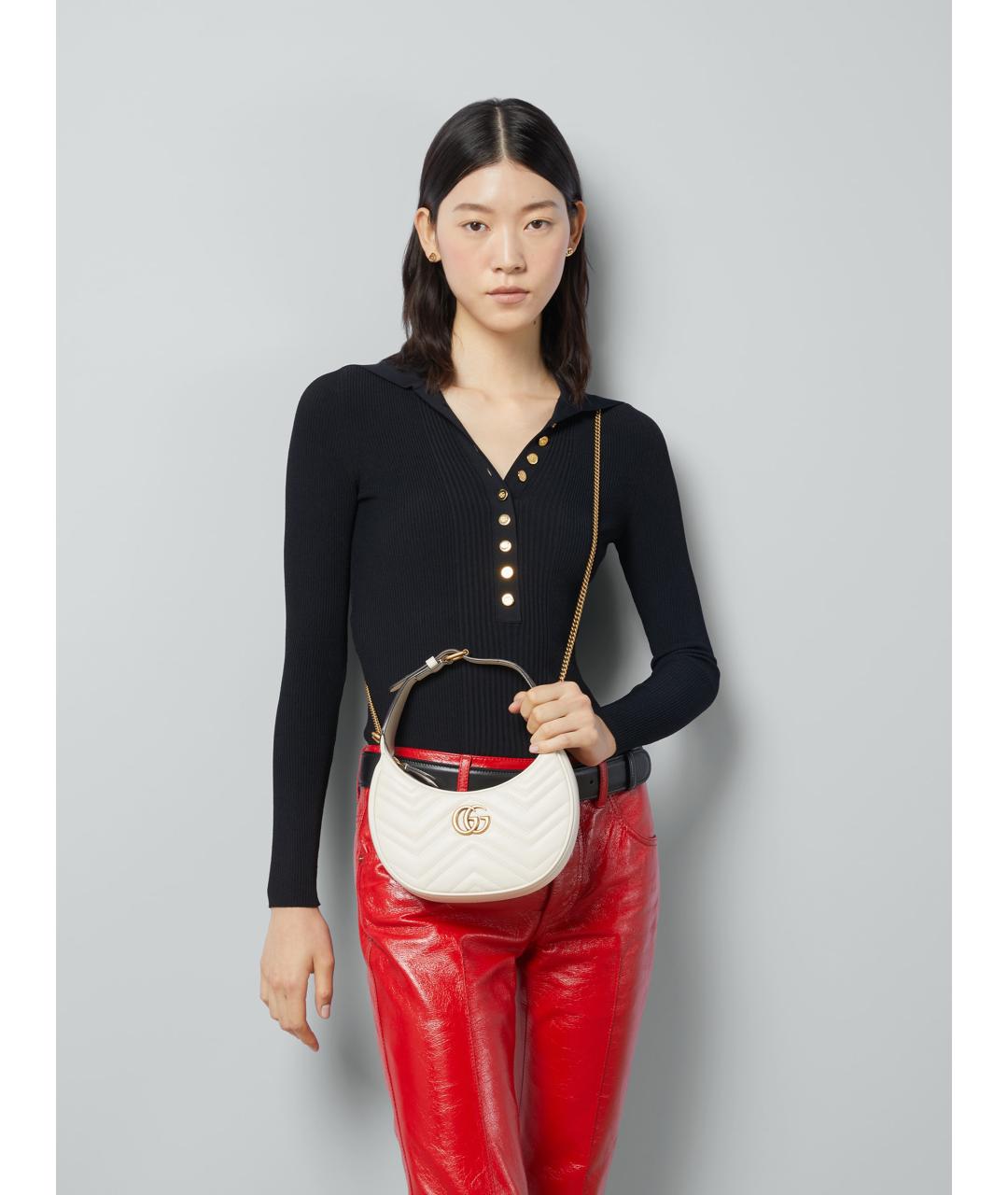 GUCCI Бежевая кожаная сумка через плечо, фото 4