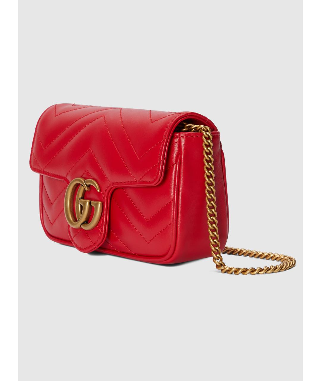 GUCCI Красная кожаная сумка через плечо, фото 3