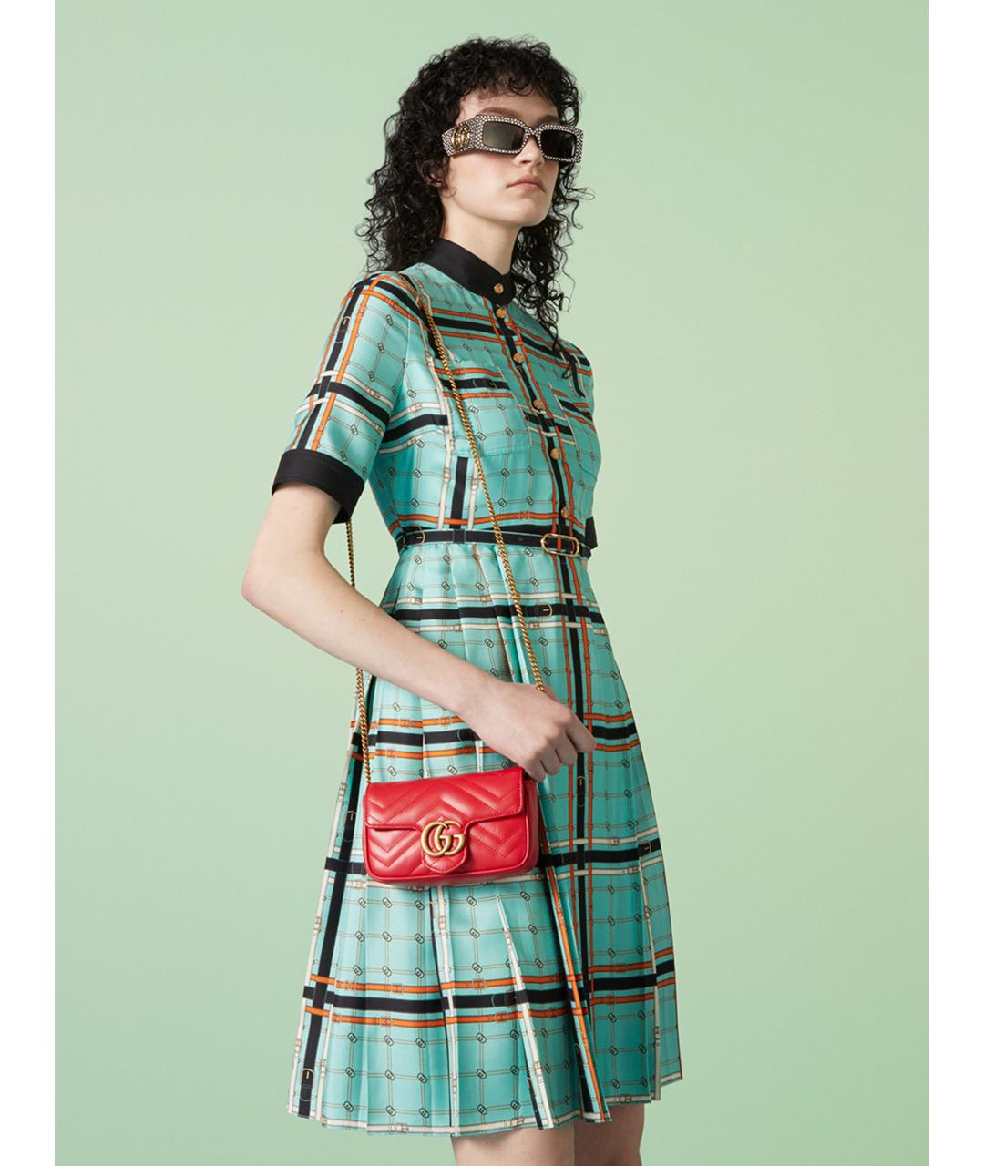 GUCCI Красная кожаная сумка через плечо, фото 2