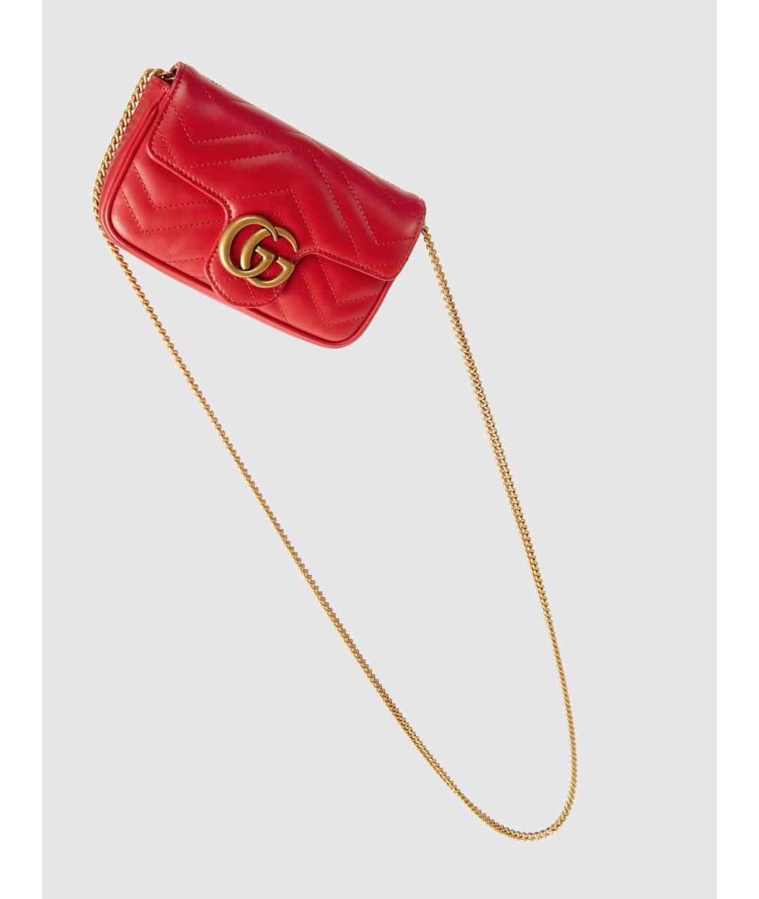 GUCCI Красная кожаная сумка через плечо, фото 4