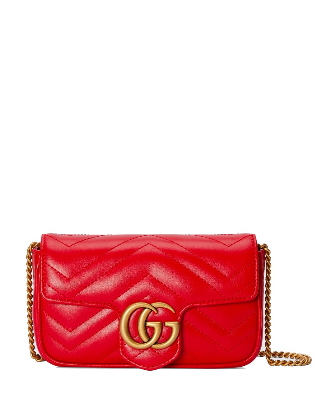 GUCCI Красная кожаная сумка через плечо, фото 1