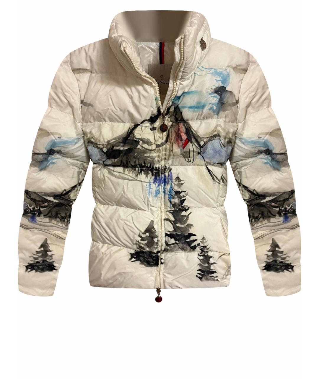 MONCLER Белый полиамидовый пуховик, фото 1