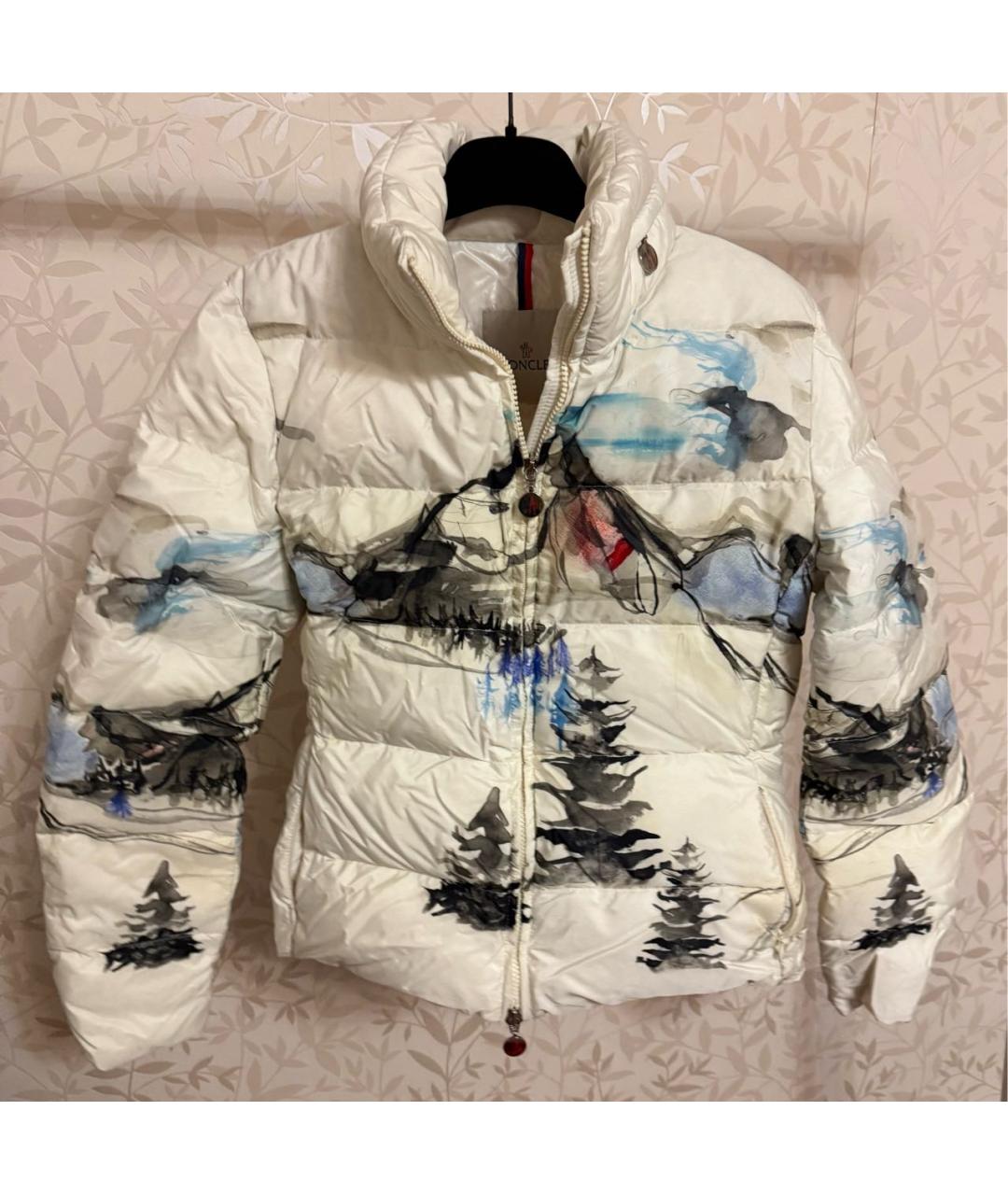MONCLER Белый полиамидовый пуховик, фото 9