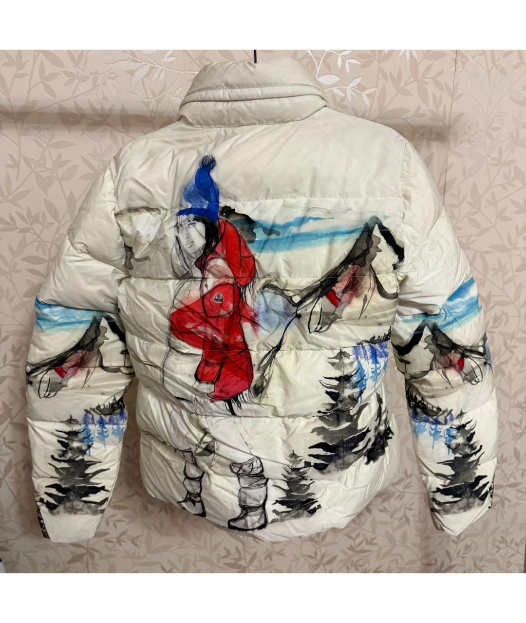 MONCLER Белый полиамидовый пуховик, фото 2