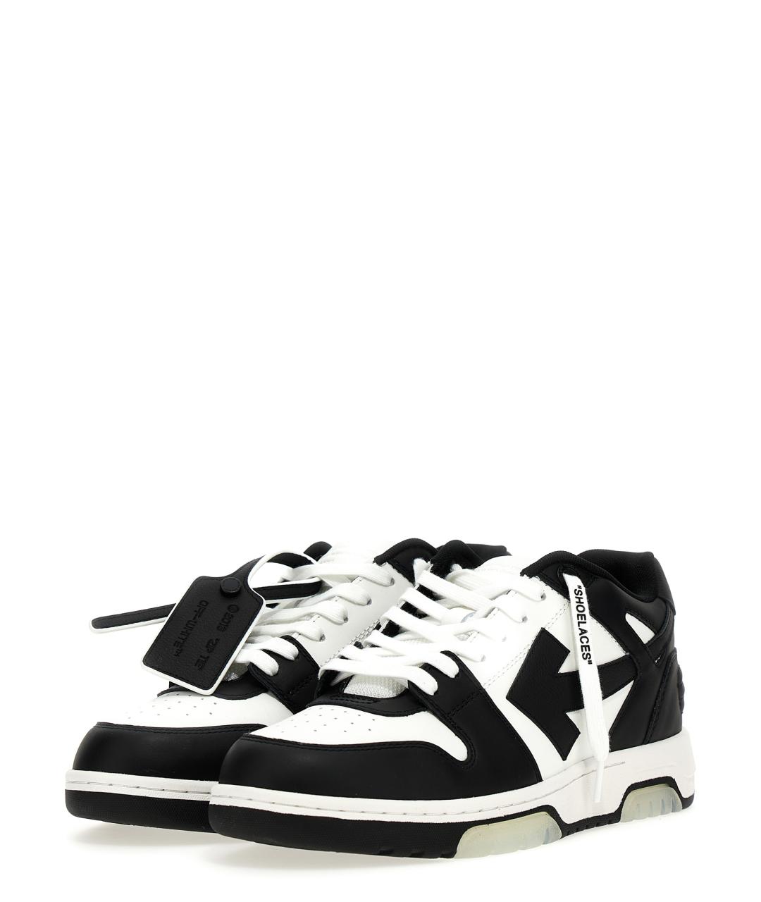 OFF-WHITE Белые кожаные низкие кроссовки / кеды, фото 2