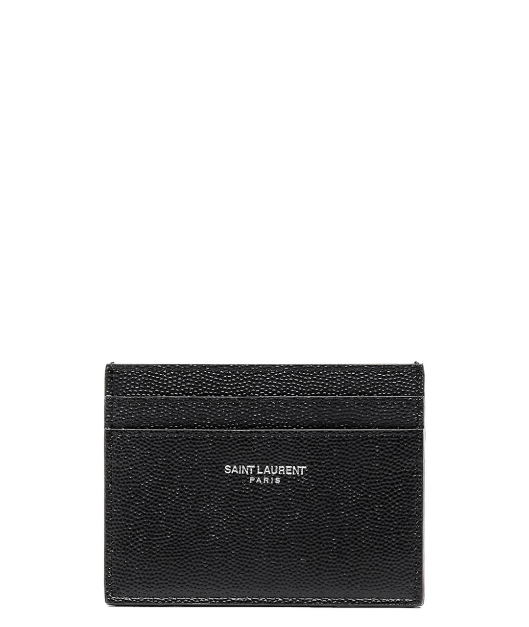 SAINT LAURENT Черный кожаный кардхолдер, фото 1