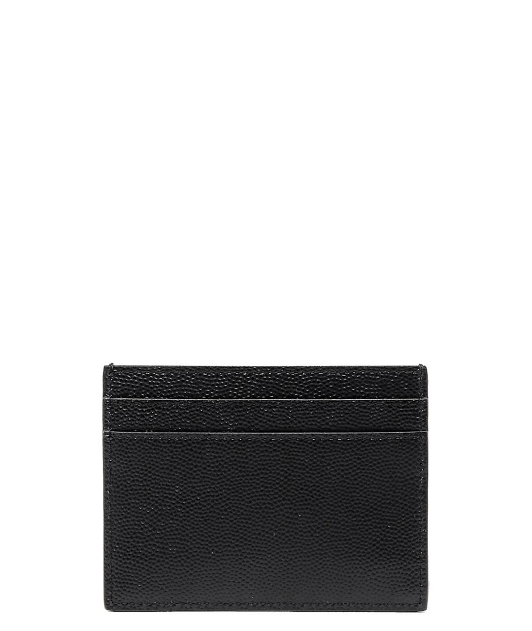 SAINT LAURENT Черный кожаный кардхолдер, фото 2