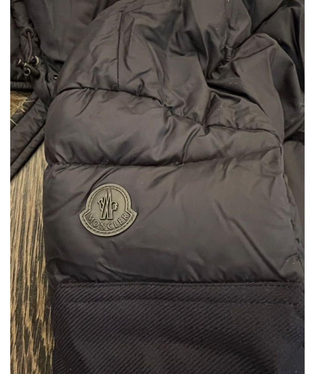 MONCLER Темно-синяя полиэстеровая куртка, фото 7