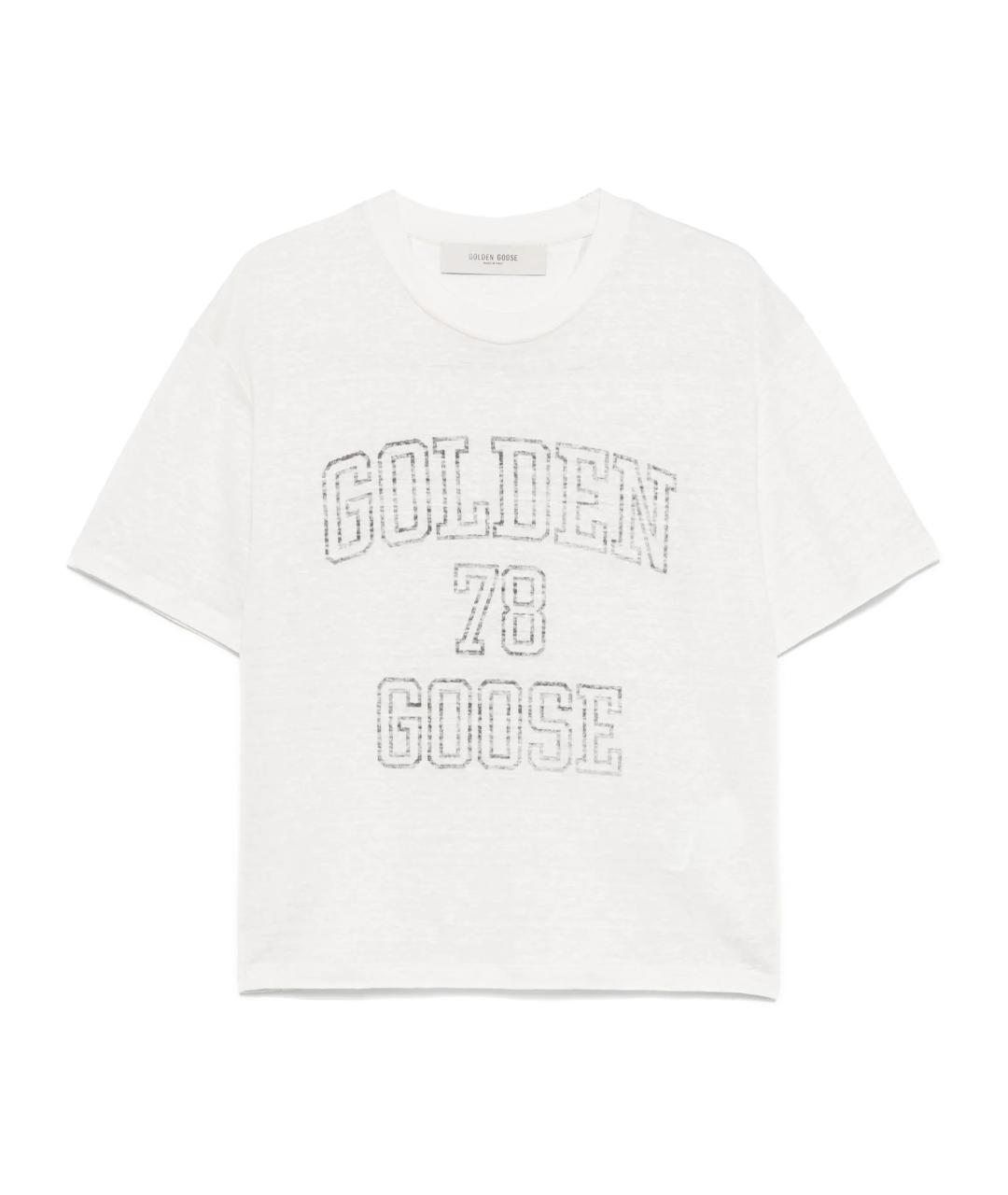 GOLDEN GOOSE DELUXE BRAND Белая хлопковая футболка, фото 1