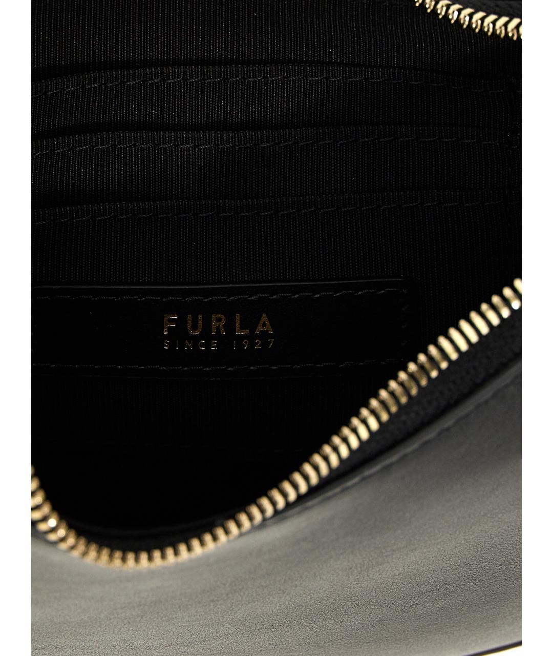 FURLA Черная кожаная сумка через плечо, фото 4