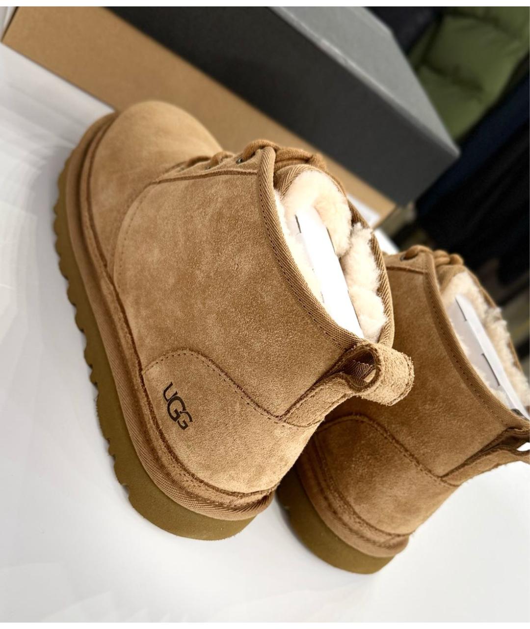 UGG AUSTRALIA Коричневые замшевые высокие ботинки, фото 6