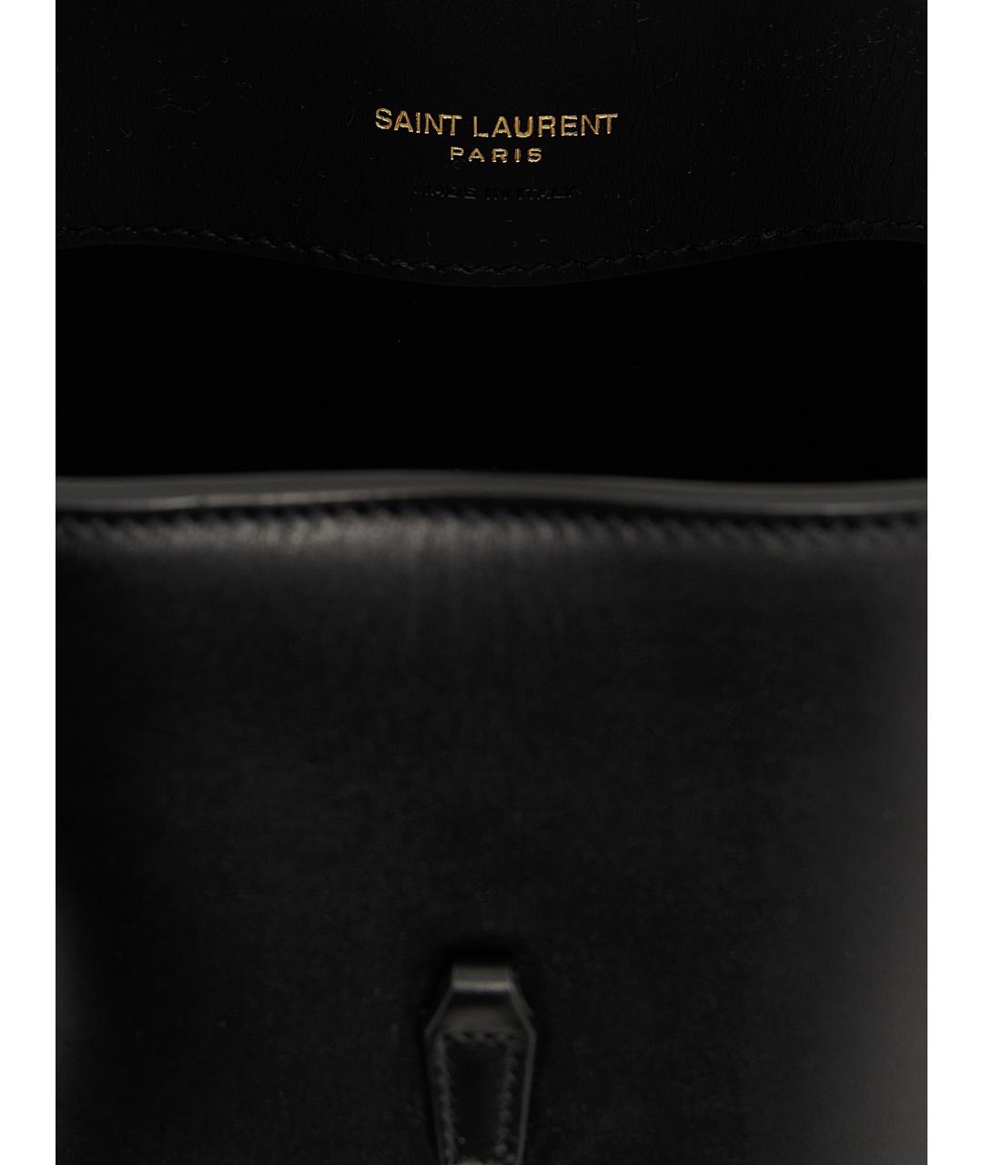 SAINT LAURENT Черная кожаная сумка тоут, фото 4