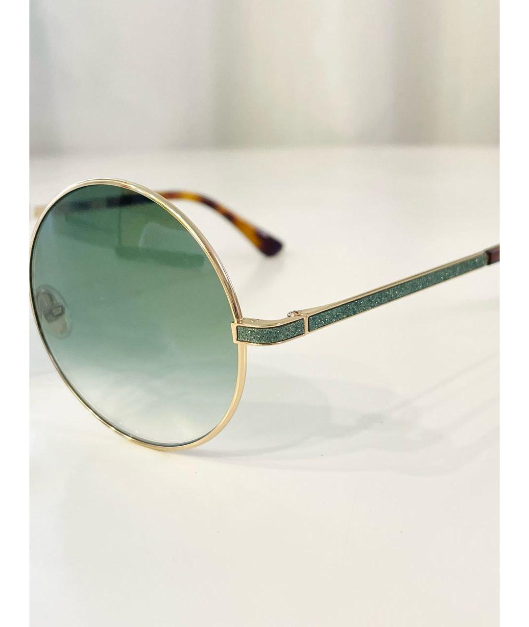 JIMMY CHOO Зеленые металлические солнцезащитные очки, фото 4