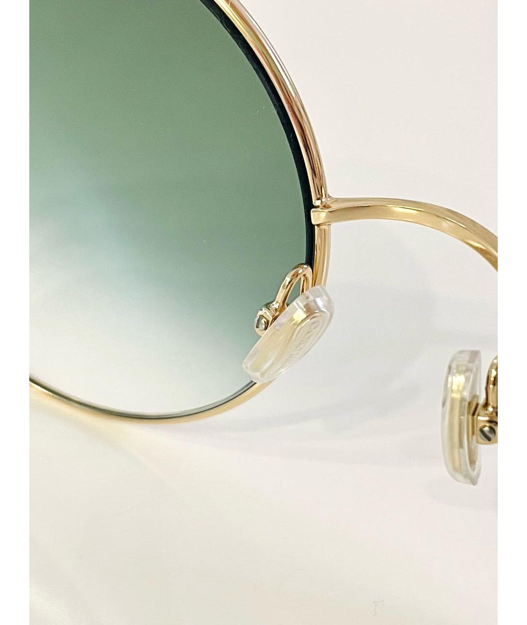 JIMMY CHOO Зеленые металлические солнцезащитные очки, фото 5