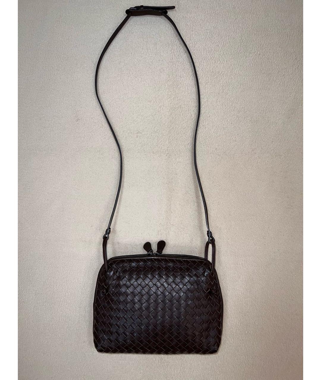 BOTTEGA VENETA Коричневая кожаная сумка через плечо, фото 2