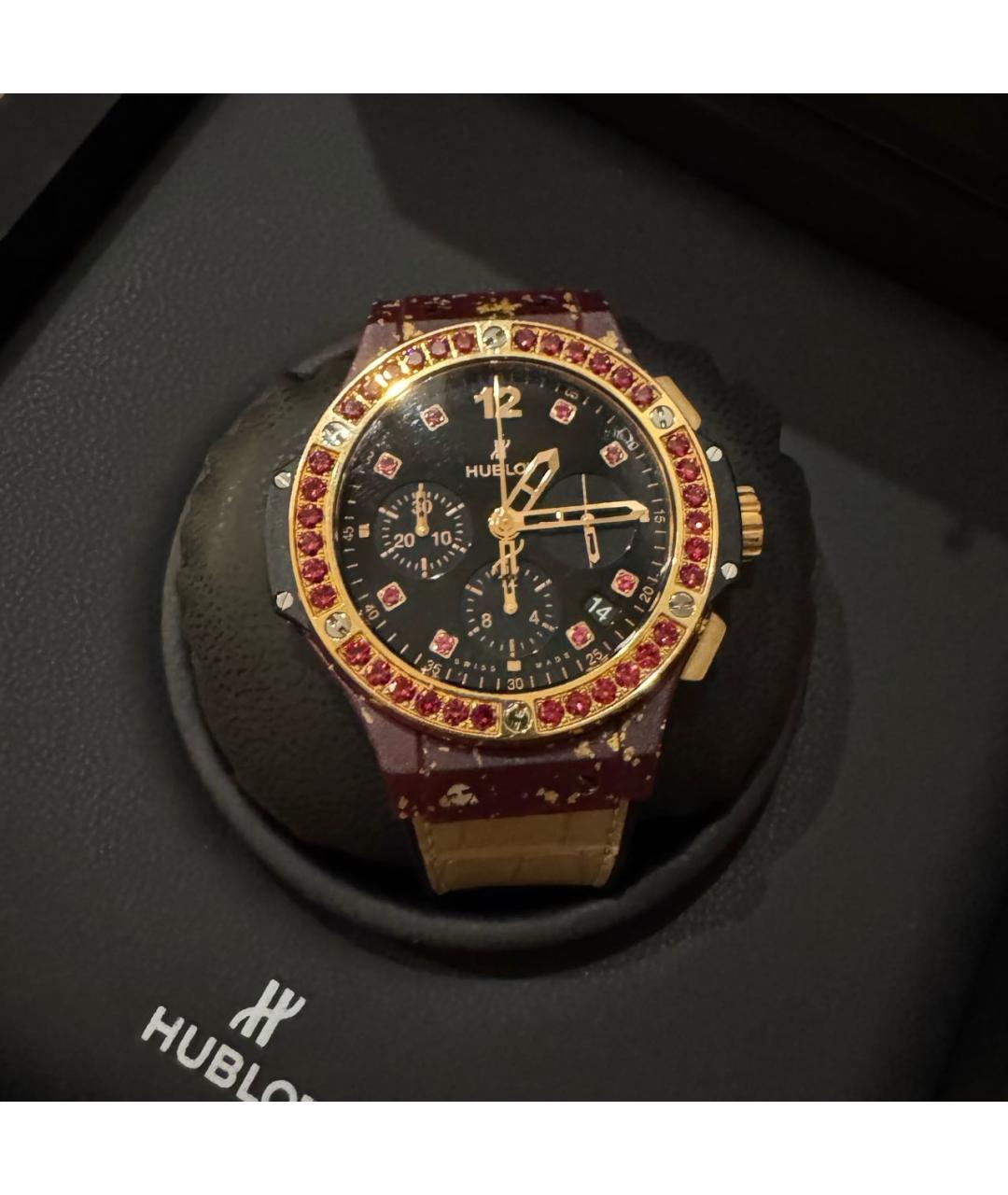 HUBLOT Бордовые часы из розового золота, фото 6