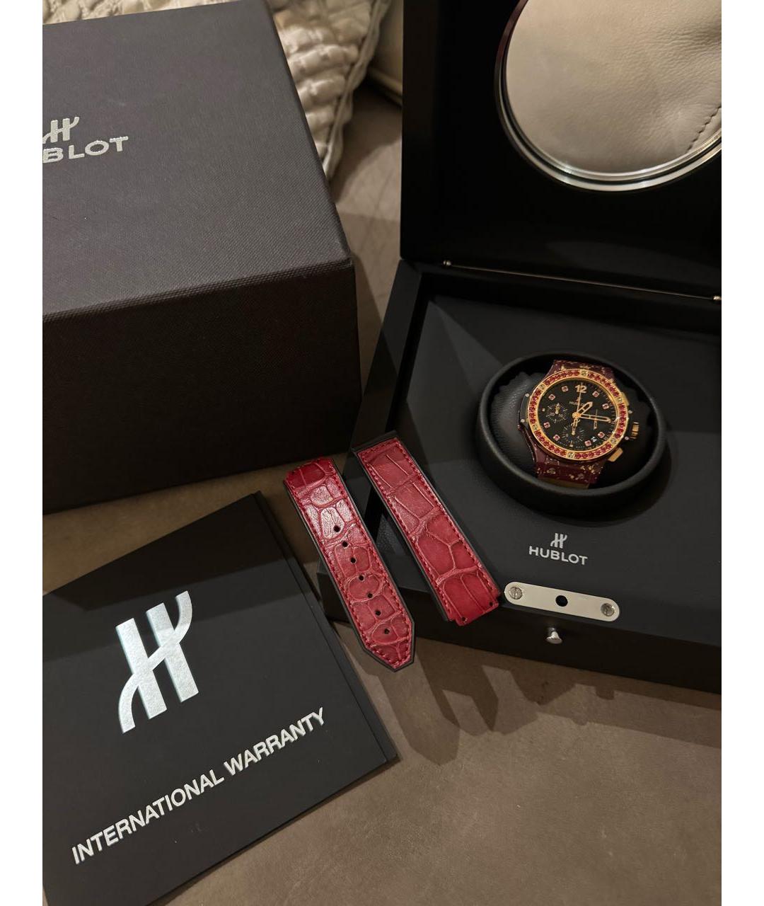 HUBLOT Бордовые часы из розового золота, фото 4