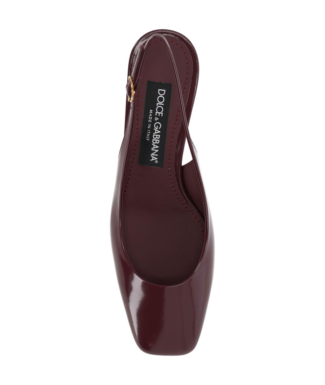 DOLCE&GABBANA Бордовые кожаные туфли, фото 4