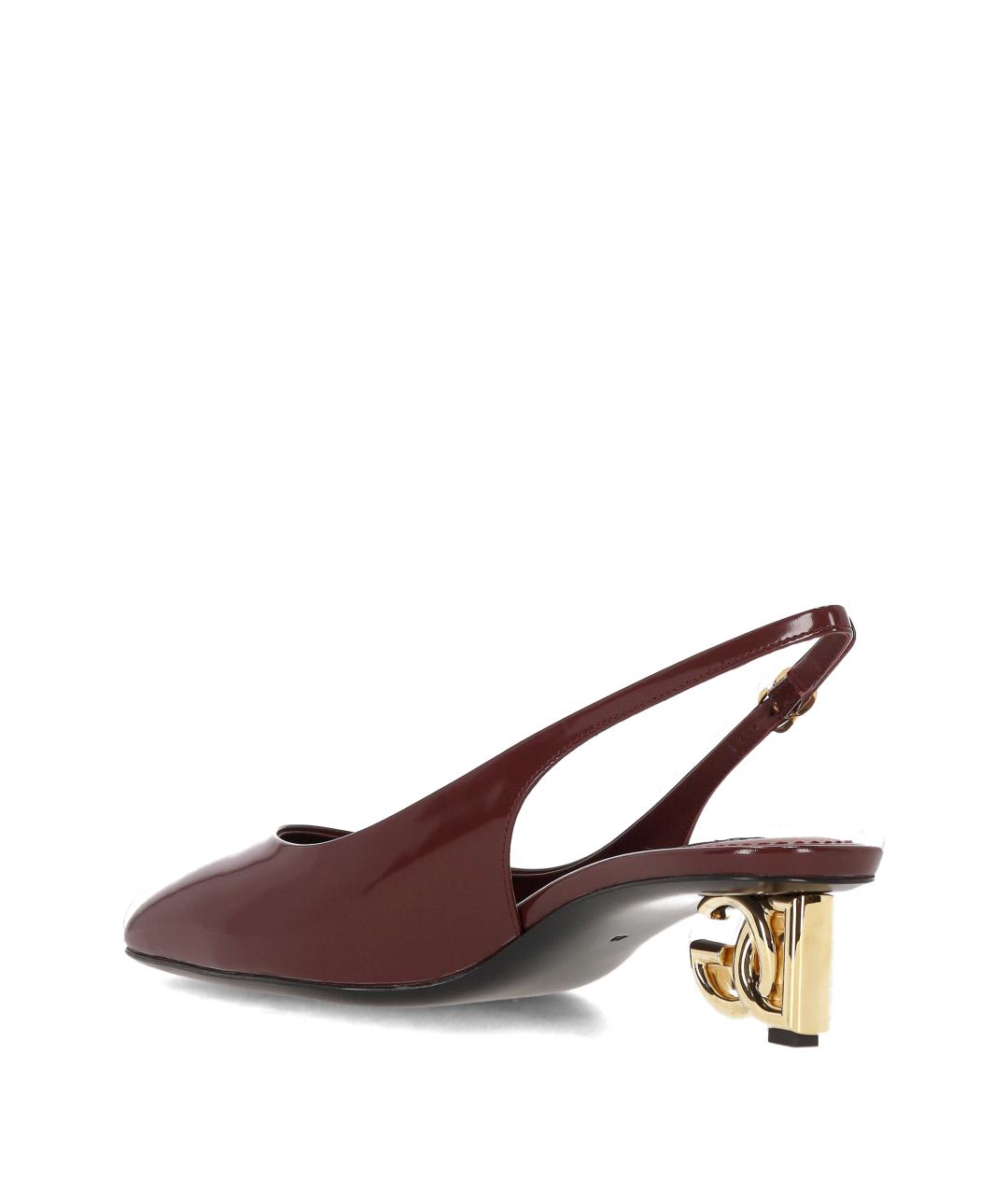 DOLCE&GABBANA Бордовые кожаные туфли, фото 3