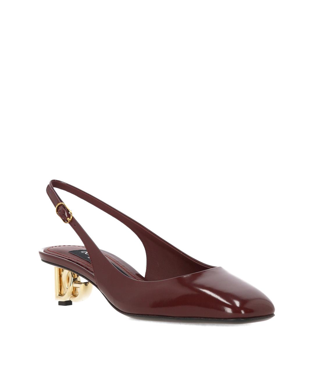 DOLCE&GABBANA Бордовые кожаные туфли, фото 2