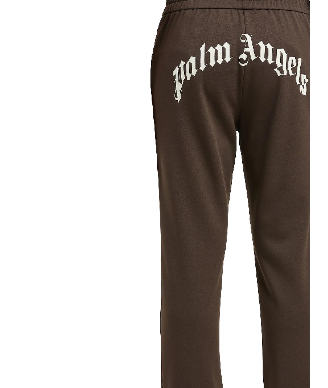 PALM ANGELS Коричневые полиэстеровые повседневные брюки, фото 3