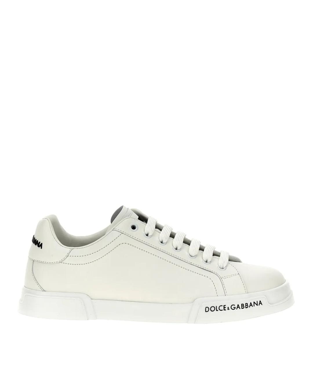 DOLCE&GABBANA Белые кожаные низкие кроссовки / кеды, фото 1
