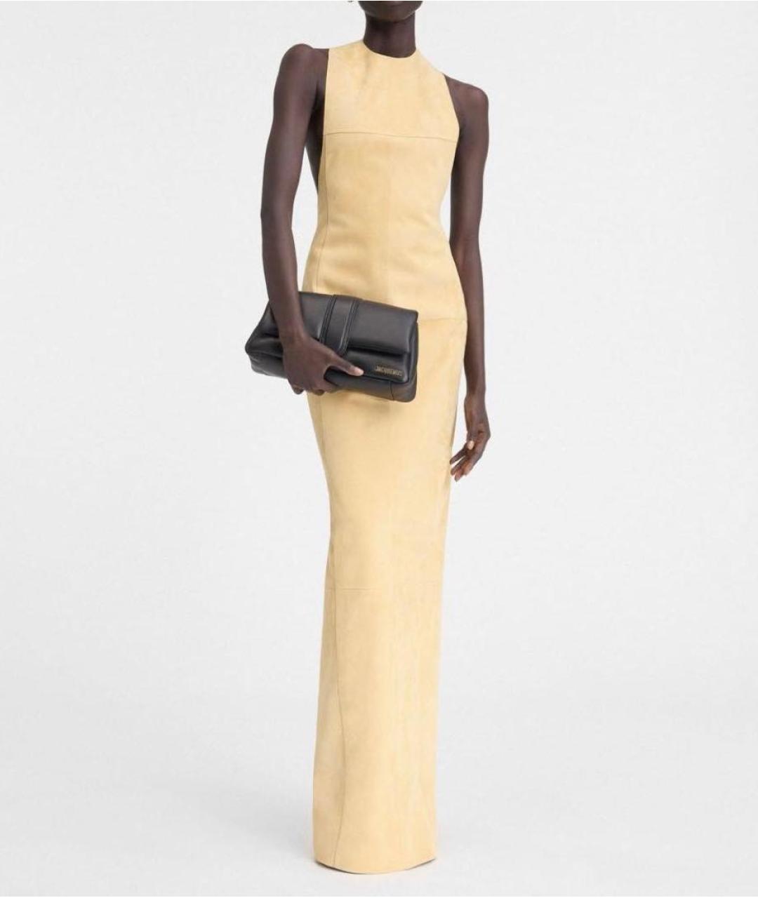 JACQUEMUS Черная кожаная сумка через плечо, фото 2