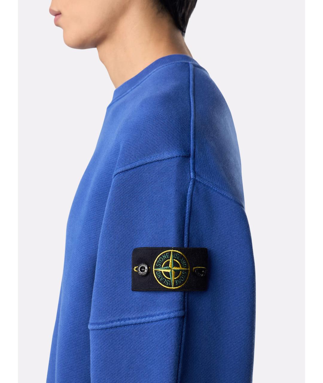 STONE ISLAND Синий хлопковый джемпер / свитер, фото 3