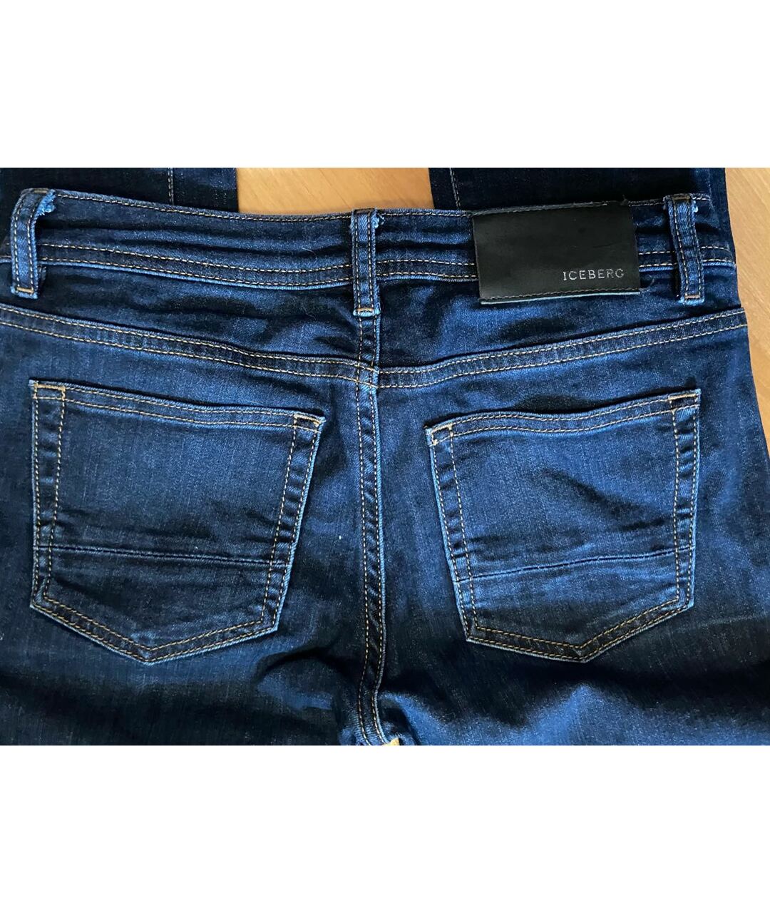 ICEBERG Темно-синие хлопко-эластановые джинсы слим, фото 6