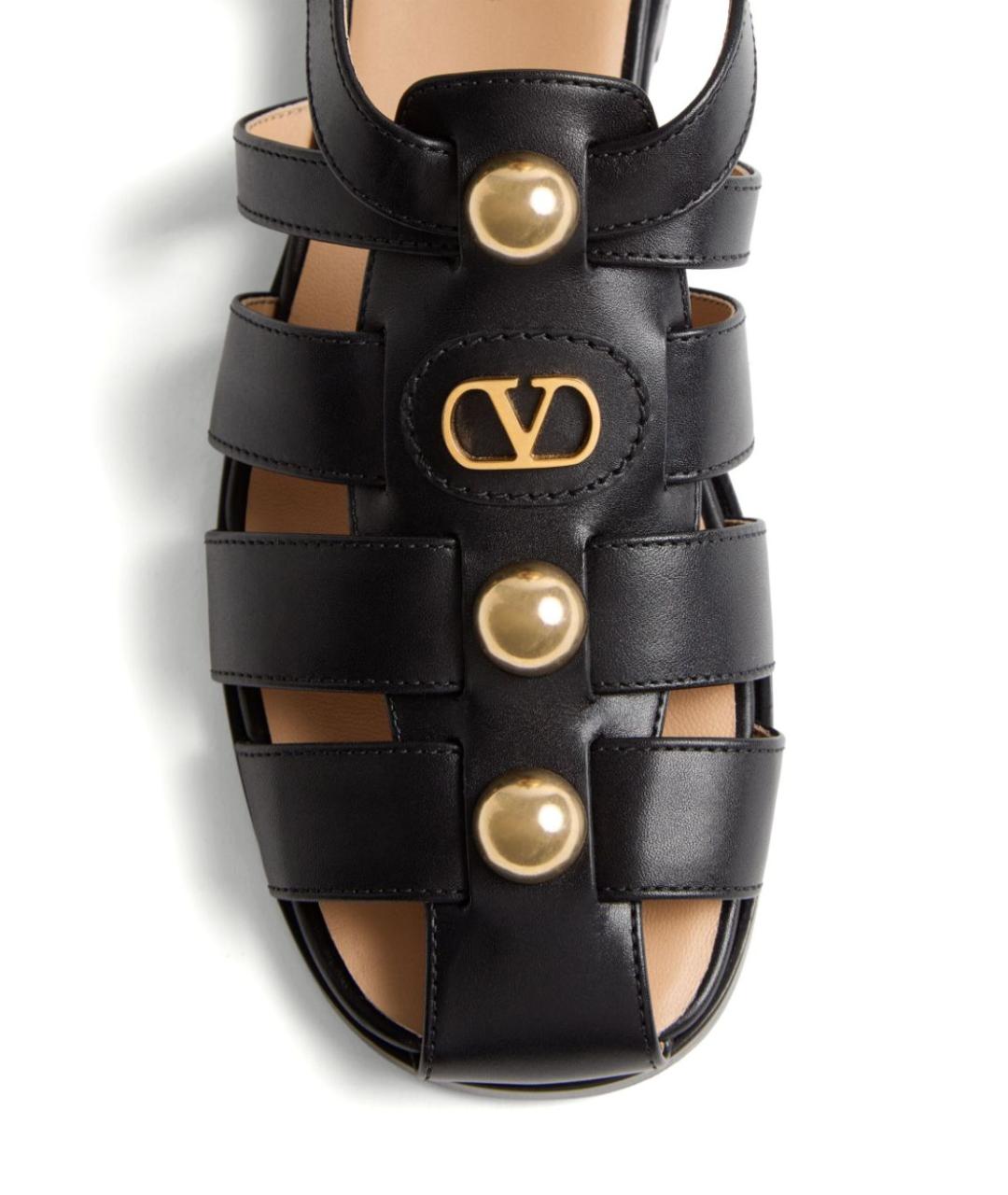 VALENTINO Черные кожаные босоножки, фото 6