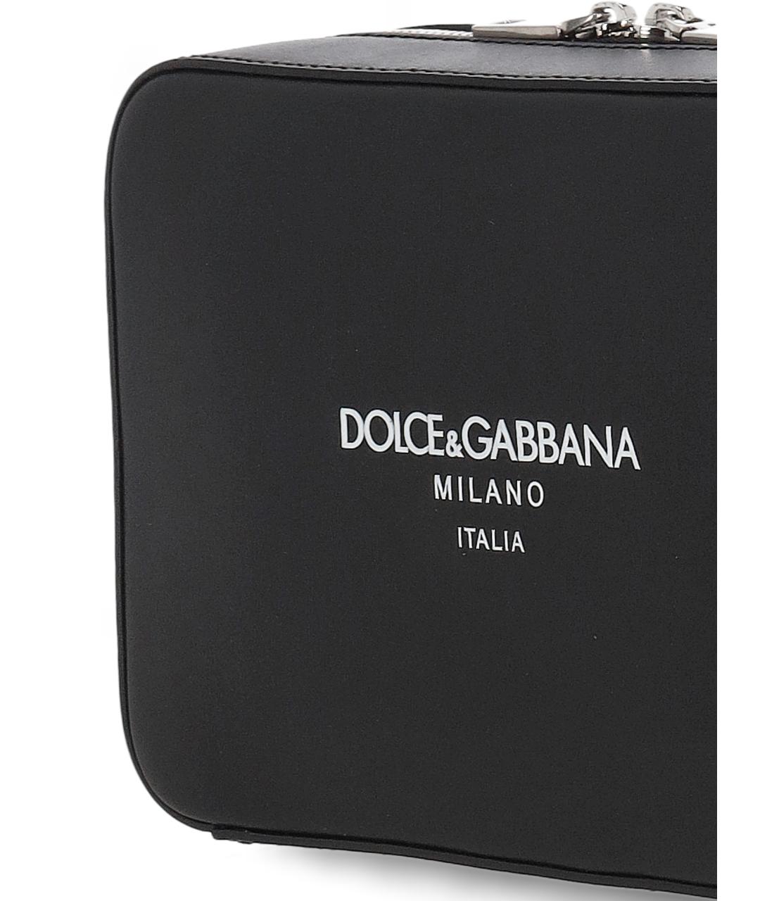 DOLCE&GABBANA Черная кожаная сумка на плечо, фото 4