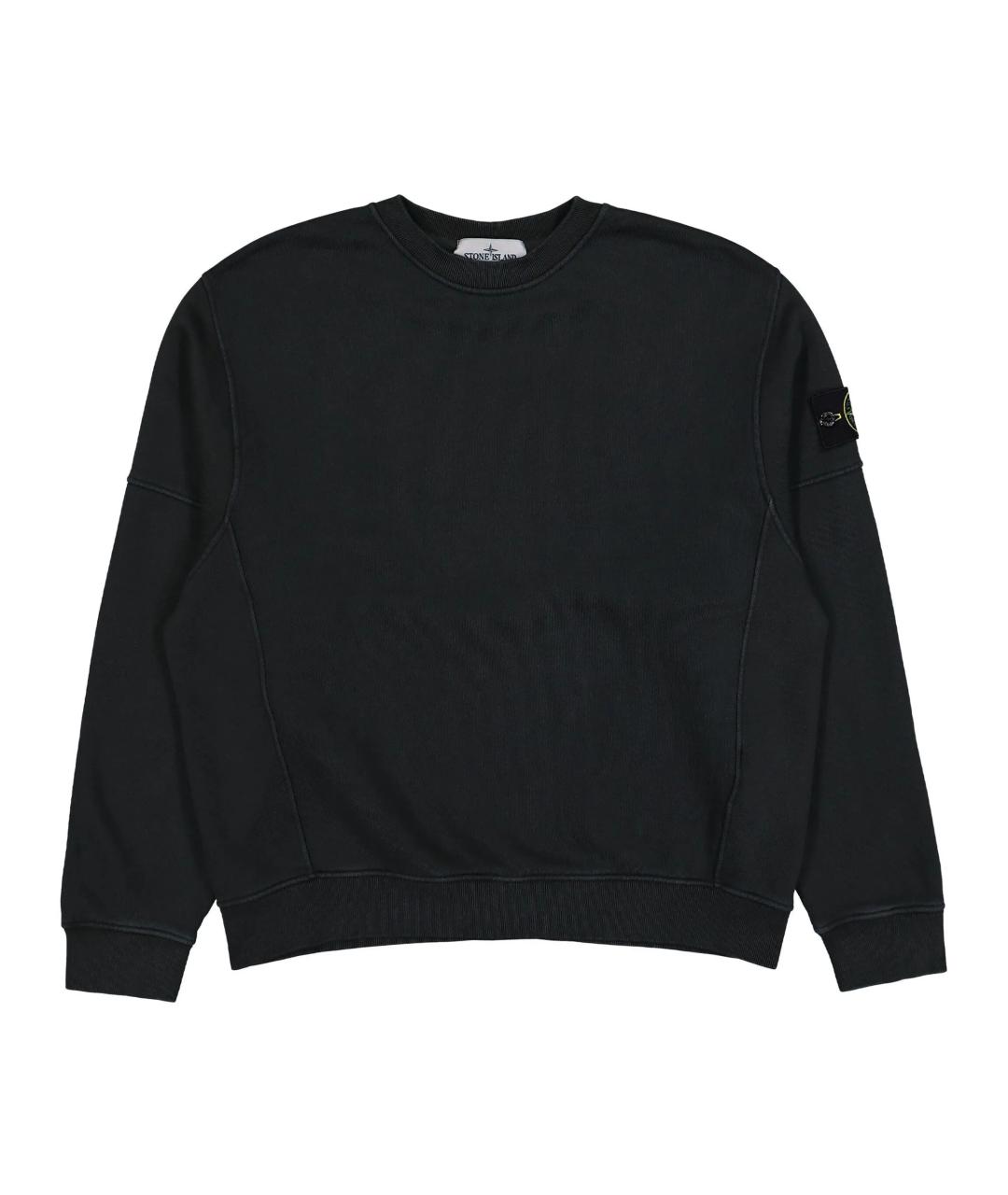 STONE ISLAND Черный хлопковый джемпер / свитер, фото 1