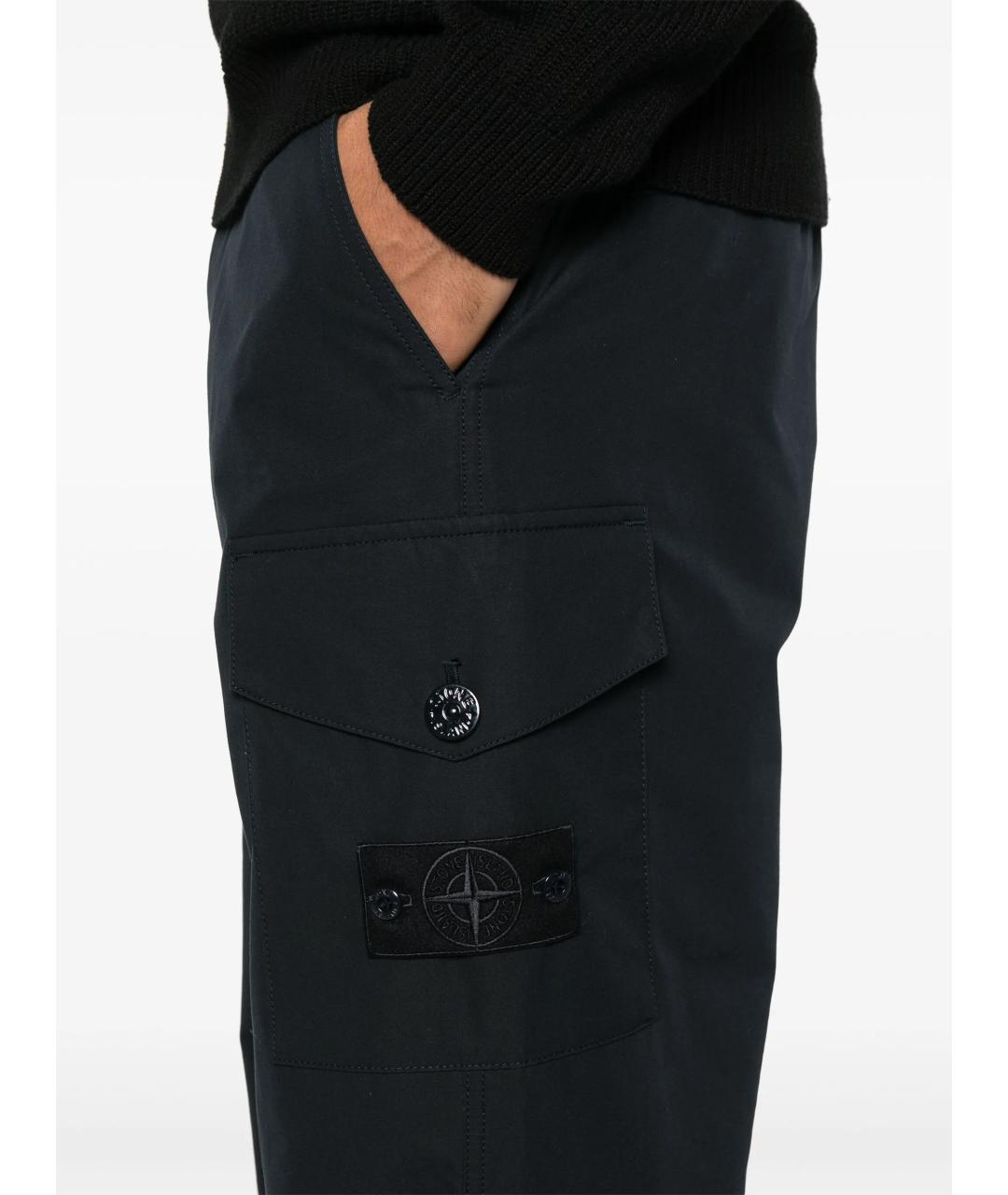 STONE ISLAND Синие хлопковые повседневные брюки, фото 5
