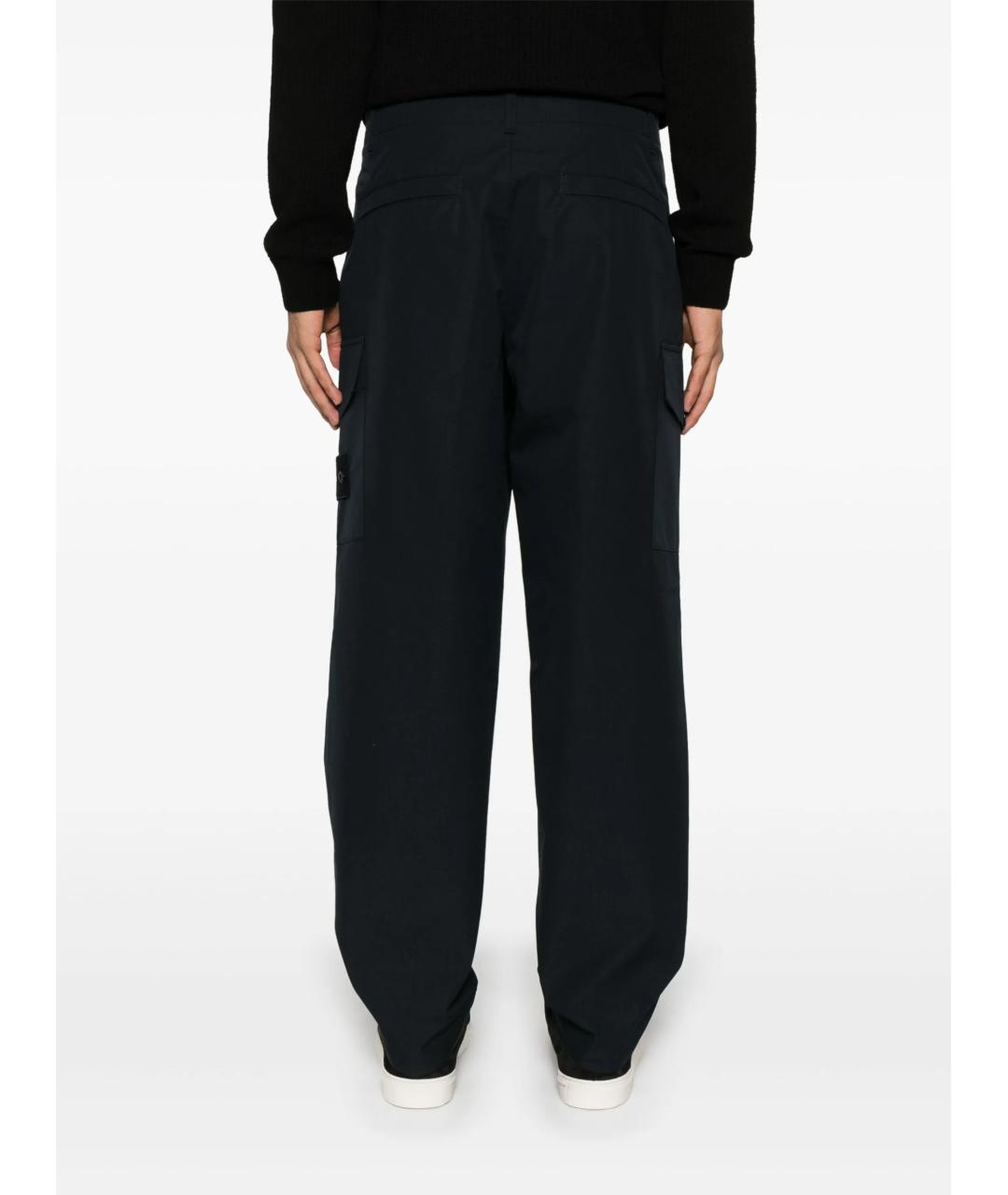 STONE ISLAND Синие хлопковые повседневные брюки, фото 4