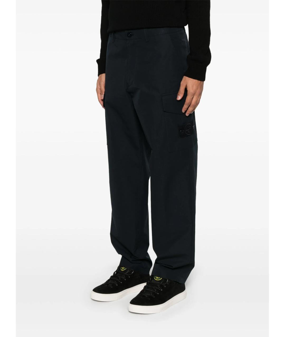 STONE ISLAND Синие хлопковые повседневные брюки, фото 3