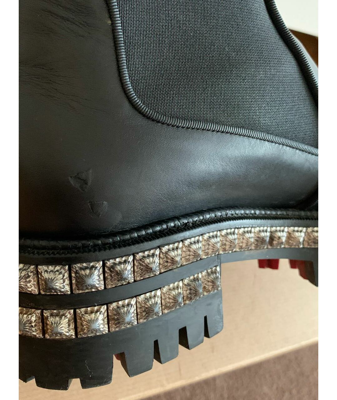 CHRISTIAN LOUBOUTIN Черные кожаные ботинки, фото 7