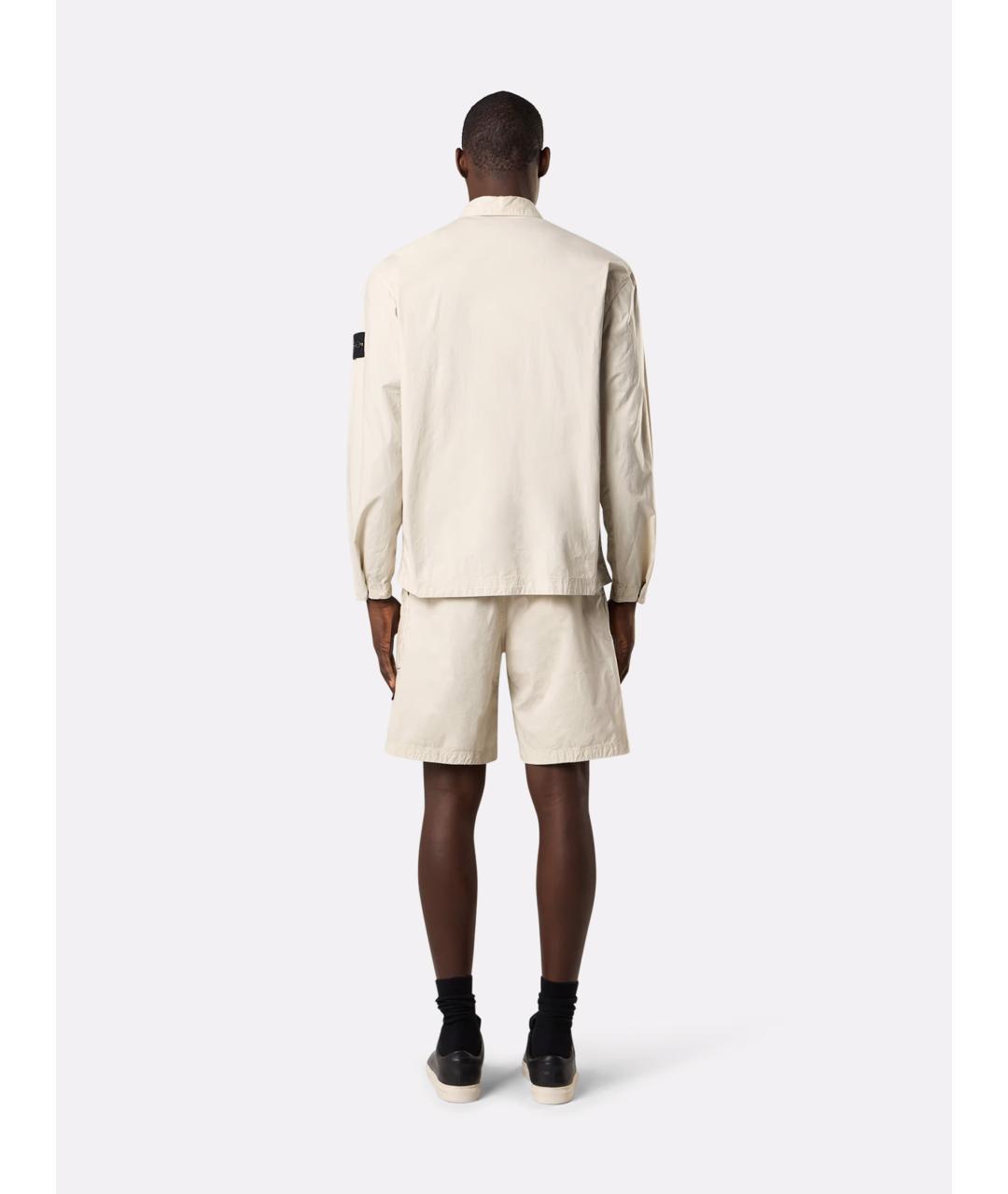 STONE ISLAND Бежевая хлопковая куртка, фото 6