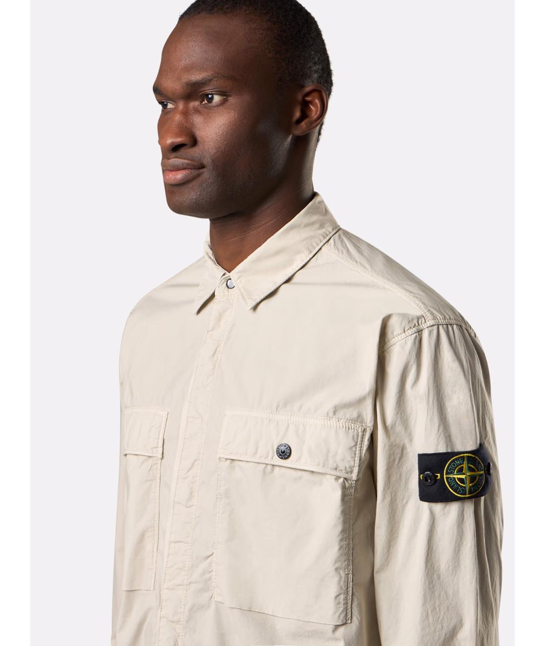 STONE ISLAND Бежевая хлопковая куртка, фото 5