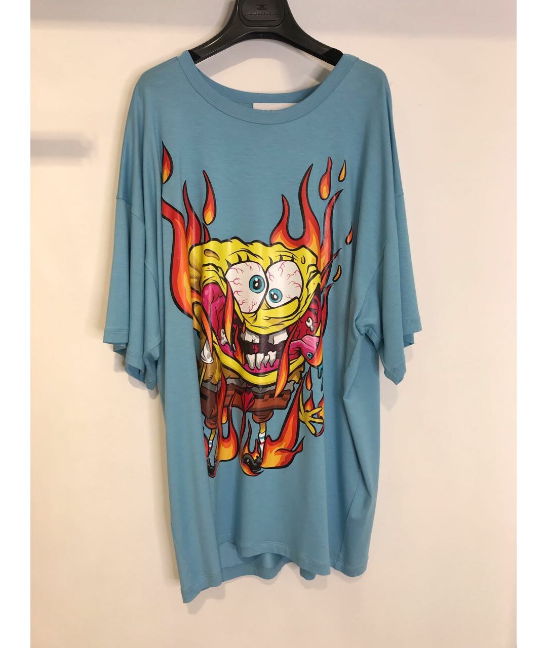MOSCHINO Голубая хлопко-эластановая футболка, фото 5