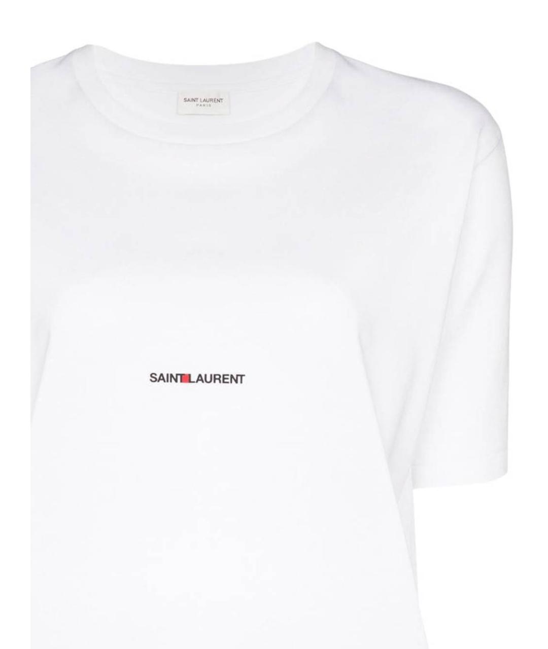 SAINT LAURENT Белая хлопковая футболка, фото 2