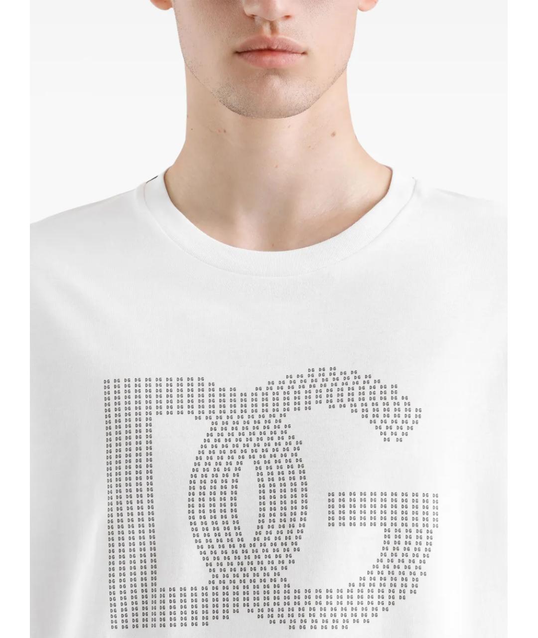 DOLCE&GABBANA Белая хлопковая футболка, фото 4