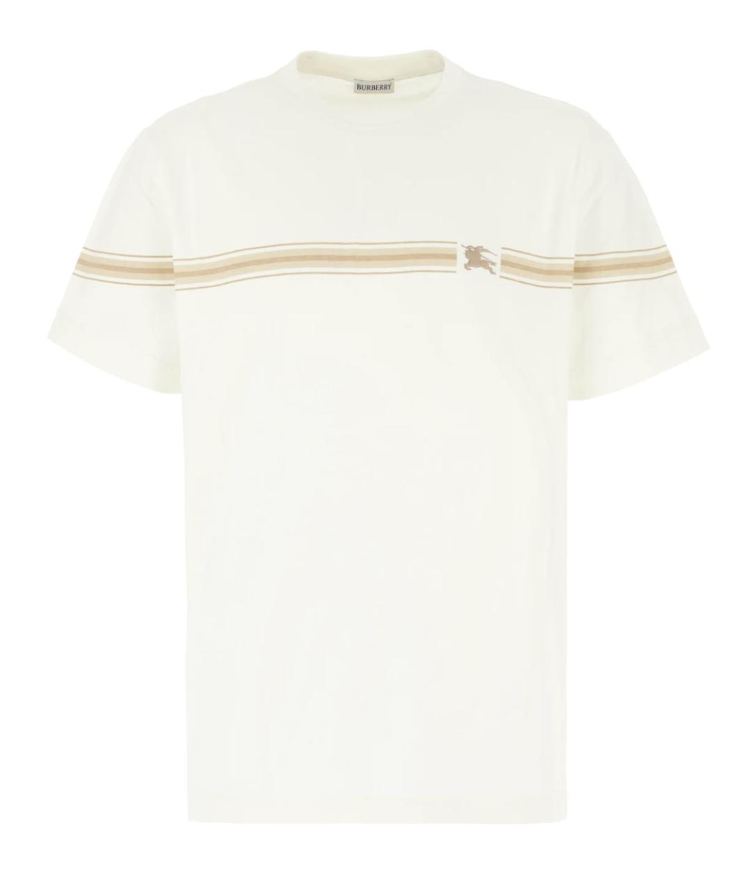 BURBERRY Белая хлопковая футболка, фото 1