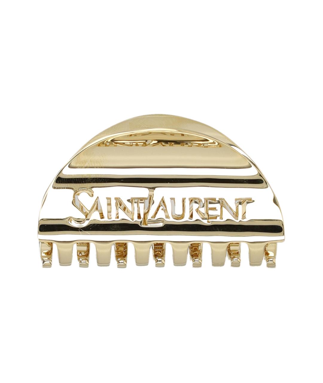 SAINT LAURENT Золотая заколка, фото 2